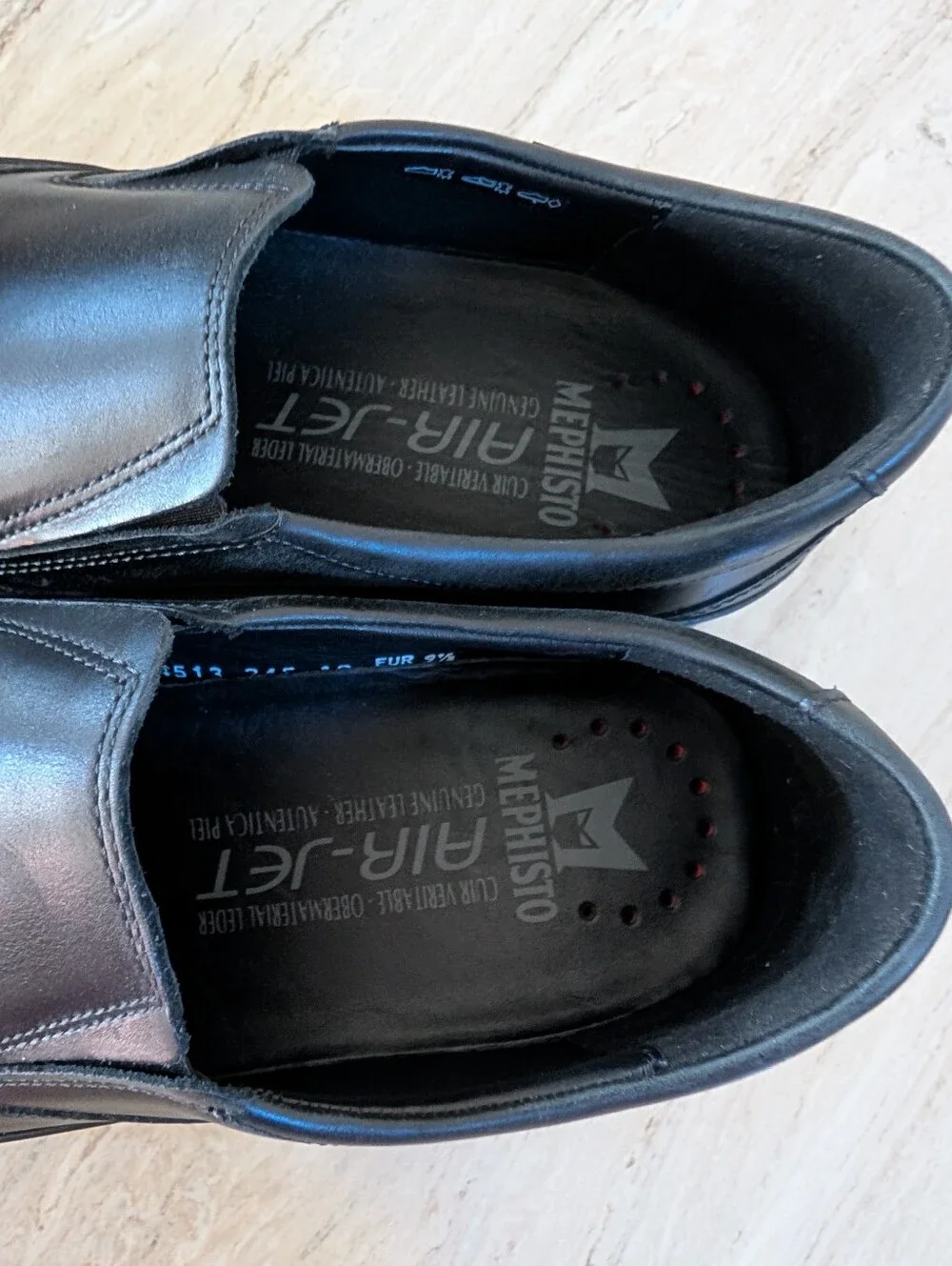 Mephisto Twain Black Leather Slip-on Comfort Shoes, Men's Sz 10